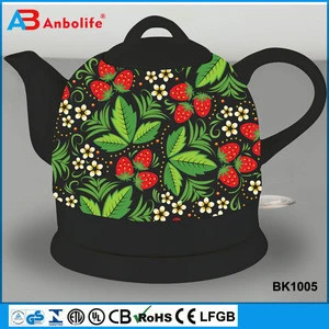 Buy Ceramic Electric Kettle With Peony Flower Pattern Two-tune No
