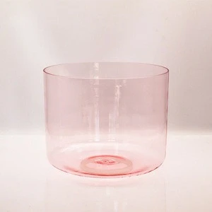 Chakra Rose Quartz Clear Crystal Singing Bowl For Sound therapy