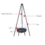 Charcoal Bbq Grill Fire Pit Outdoor Swing Grill With Fire Bowl