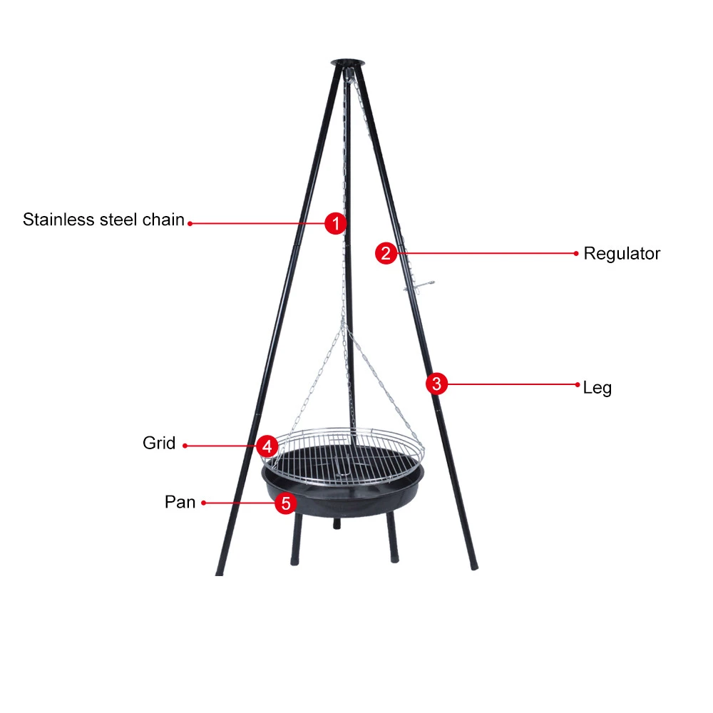 Charcoal Bbq Grill Fire Pit Outdoor Swing Grill With Fire Bowl