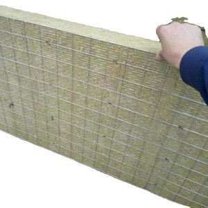 cheap basalt rockwool board insulation  with GI wire mesh
