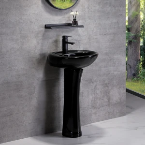 Cheap modern floor standing white hotel lavatory sanitary ware bathroom ceramic hand wash pedestal sink basin with pedestal