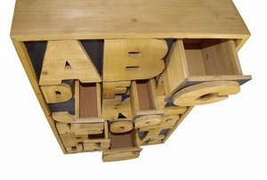 Children Wooden Alphabet Cabinet