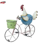 China animal wrought iron garden bicycle planters decorative metal plant pots indoor