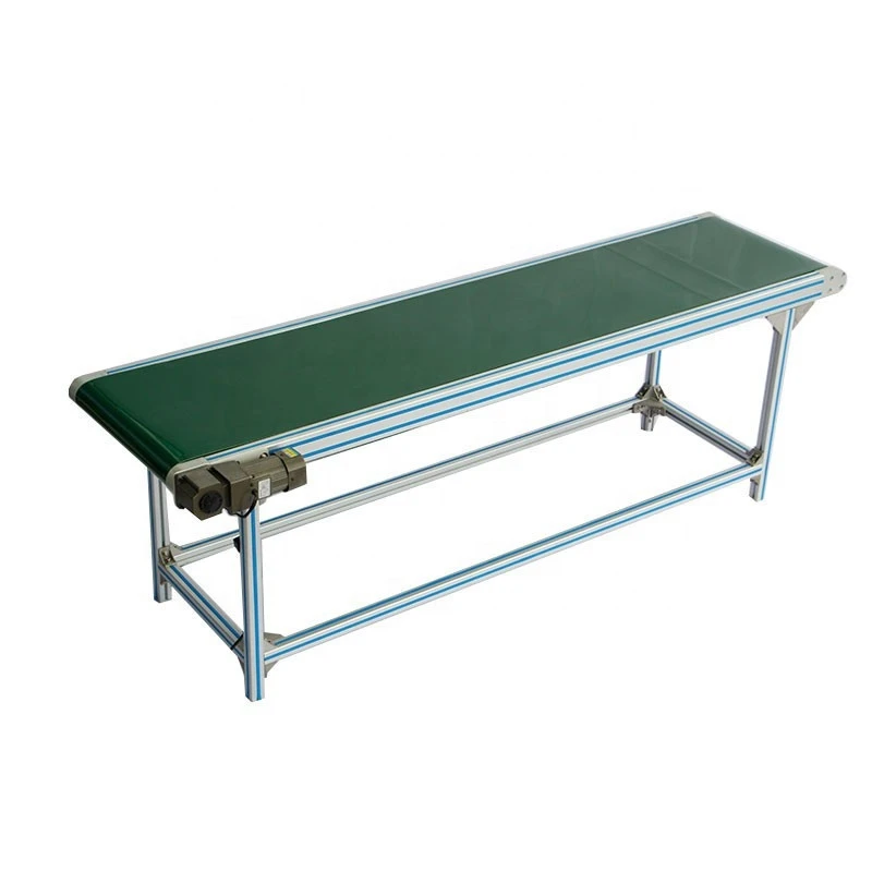 China Cheap Assembly Line Industrial Transfer Green Stainless Steel Roller Belt Conveyor