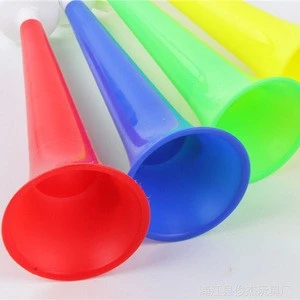 China factory cheap plastic cheering horn , toy plastic football  fans cheer trumpet ,can be customized logo loud blow horn