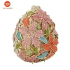 China Factory Luxury Egg Shape Flower Design Wedding Purse Diamond Crystal Evening Bags Prom Clutch Bags