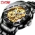 Import China factory oem japan movement stainless steel gold skeleton chronograph automatic mechanical wrist watch from China