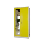 China Manufacturer Hanging Clothes Storage Cabinet 2 Door Steel Locker Wardrobe with Mirror