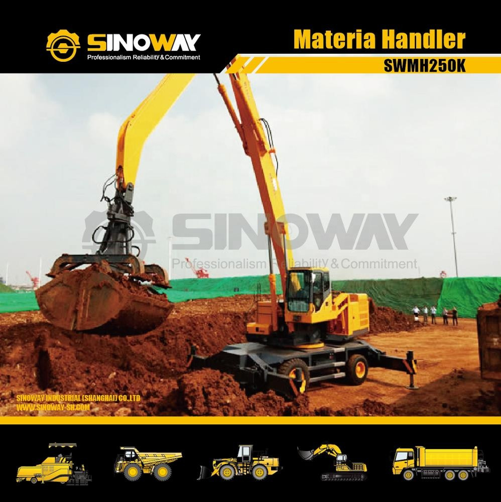 China popular Hydraulic Mobile Material Handling machine SINOWAY 35 ton Material Handler for Recycling