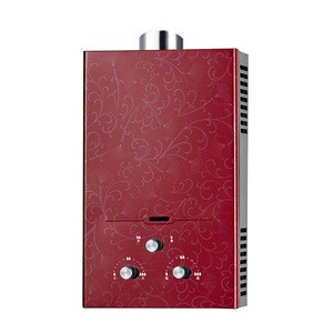 china red tempered glass 12L Gas Water Heater