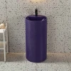 China WC Solid Surface Pedestal Basin Floor Standing Marble Wash Basin