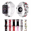 Clever Micker Smart Watch Strap Soft Rubber Adjustable Printed Tie Dye Silicone Watch Band Mickey For Apple Watch