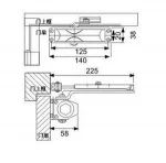Commercial automatic door closer hardware