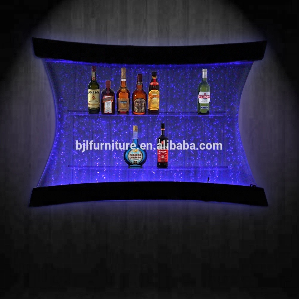 Cool LED Acrylic Pub/Restaurant/Hotel Bar Furniture Wall Mounted Wine Bar Cabinet