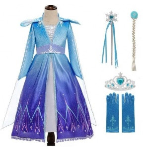 Cosplay Frozen 2 Elsa And Anna Princess Dress For Girls Halloween Costume
