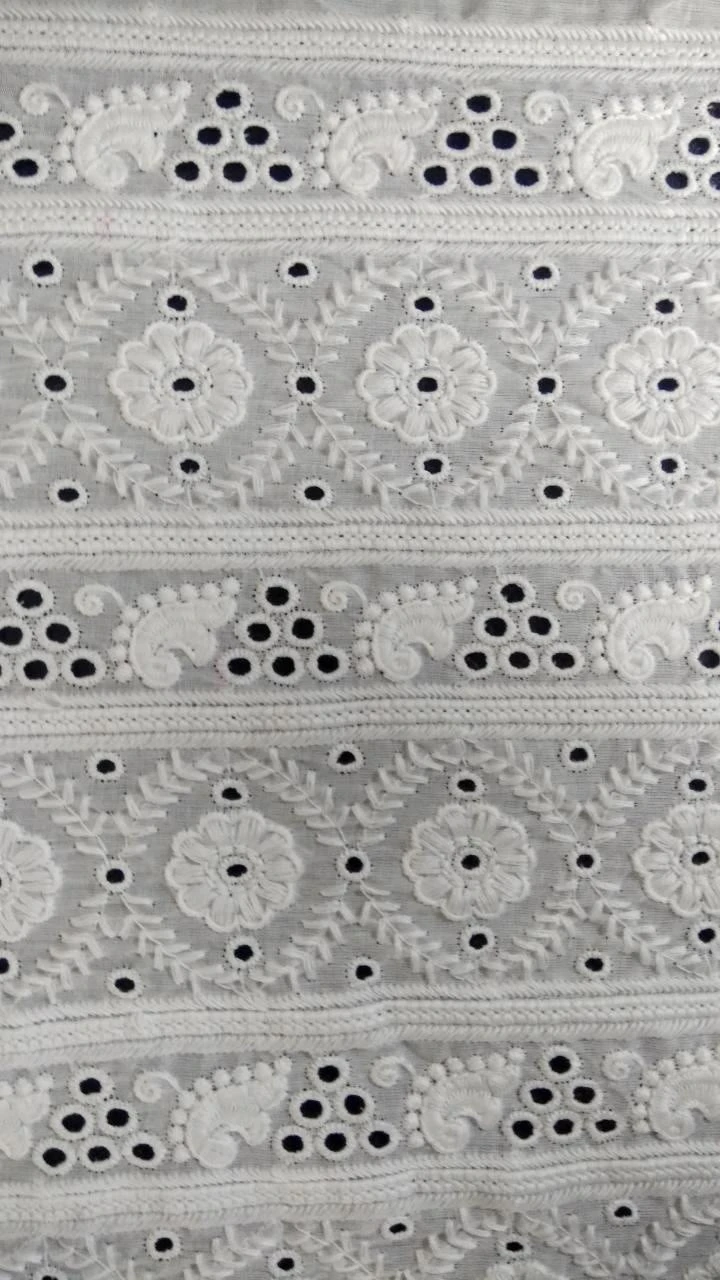 Cotton Embroidery Lace Fabric, Patches, Thread, 100% Cotton