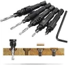 Countersink Drill Bit Set Power Tools Accessories with Hex Key for Plastic, Woodworking Tool by Power Drill (5Pcs,#5#6#8#10#12)
