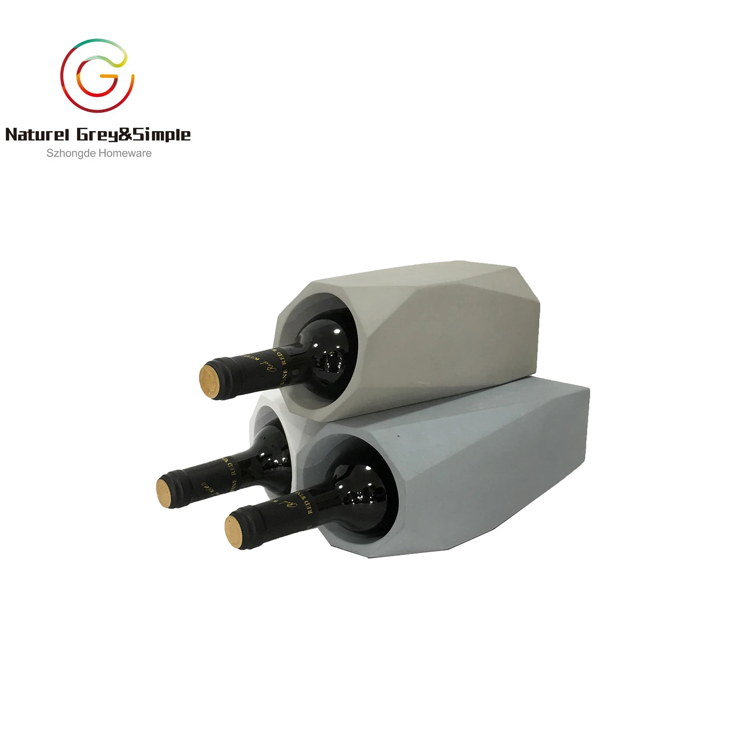 Creative Geometry Colorful Wine Rack Ornamental Concrete Wine Bottle Holders