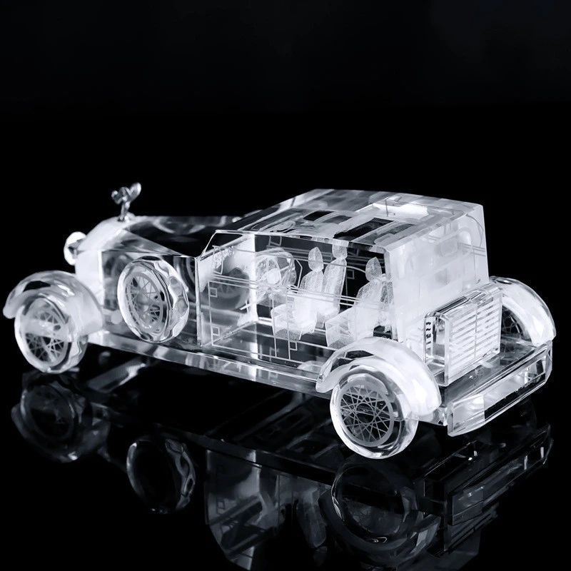 Crystal glass material k9 k5 cut crystal car model sculpture