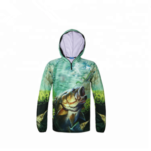 Custom 100% Polyester UV Protection Sublimation Long Sleeves Fishing Jersey Shirts