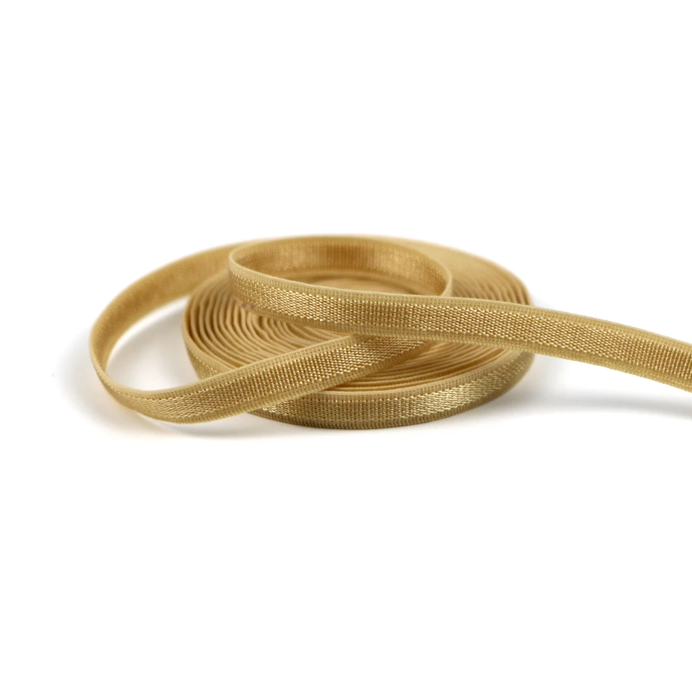 Custom 5mm knit bra strap wide band flat lurex elastic webbing tape