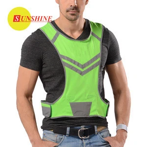 Custom design mesh reflective safety led belt mens vest and waistcoat wholesale