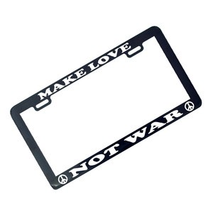 Custom Logo Engrave Black USA License Plate Frame