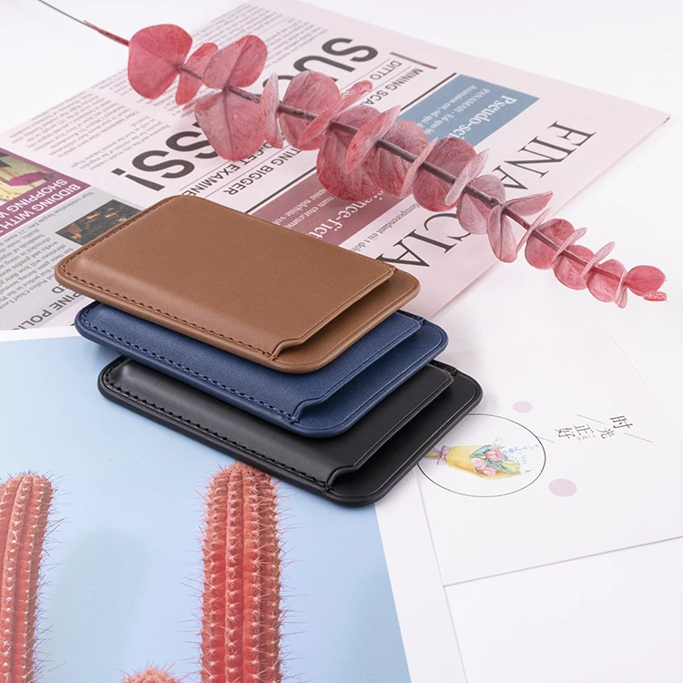 Custom Logo Strong Magnetic RFID Blocking Slim PU Leather Mag Safe Wallet Phone Card Holder For Magsafe Wallet For Iphone 12