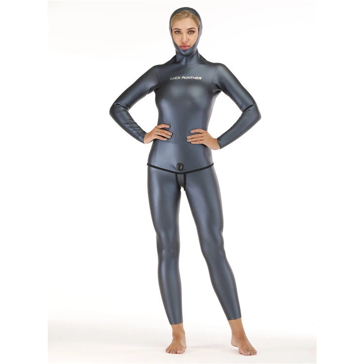 Custom logo women diving wetsuit smooth neoprene seperate tops and leggings wet suit set for ladies