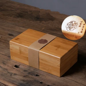 Custom Size Gift bamboo Tea Wooden Bag Box With Sliding Lid