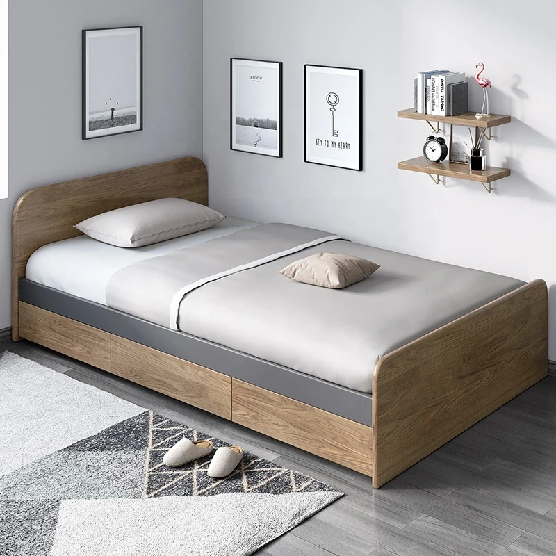 Customizable multifunction wooden storage bed with drawer