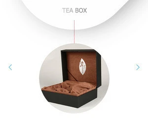 Customized Black Rectangle Wooden Tea Box