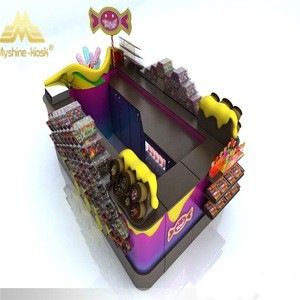 Customized Food Kiosk counter Chocolate display nuts candy retail showcase kiosk stand