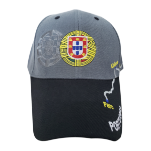 Customized Logo Sports Baseball Caps Portugal Design Acrylic Fabric with Portugal Badge Embroidery and Map for Men and Women