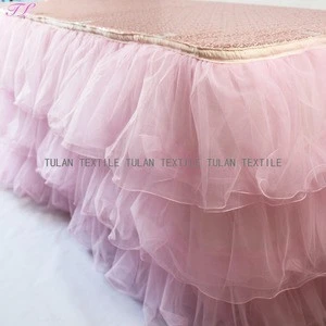 Decorative Ruffled mesh table skirt tutu table skirt for wedding