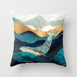 Decorative Style Custom Watercolour Printing Sofa Car cushion cover linen pillow case cushion cover 2020