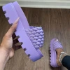 Designer spring PVC for ladies outdoor footwear platform sandals adult braided heel print luxurywomen mules slippers
