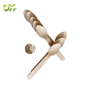 Disposable wooden paper independent packaging small wooden ice cream spoon