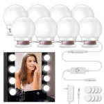 DIY Hollywood LED Dimmable Mirror Makeup Light Bulbs with Hidden Rotating Fixture Strip for Bathroom Vanity Lighting