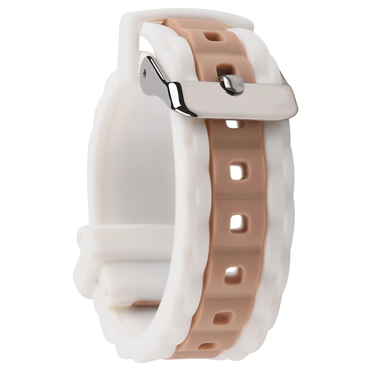 Double color silicone rubber watch strap band