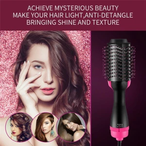 Drop Shipping 1000w Hair Dryer Styler And Volumizer Hair Straightener Curler Comb Roller One Step Electric Ion Blow Dryer Brush