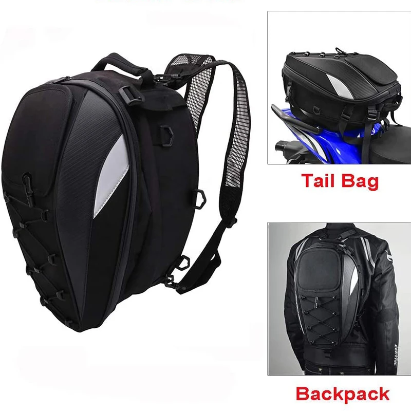 Dual Use Motorcycle Waterproof Helmet Bag Motorcycle Seat Tail Bag