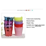 Durable Plastic Floral Bucket Tinplate Mini Keg Barrel Outdoor Garden Watering Flower Pot Round Flower Pot
