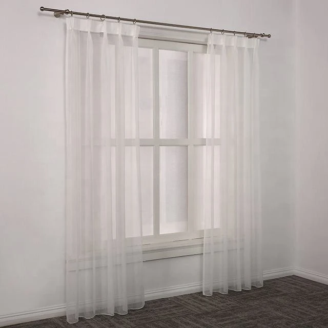 Easy to installation custom room design stock white sheer fabric curtains in rolls
