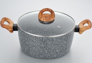 Eco friendly aluminum forged granite induction casserole with lid