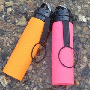 Eco-friendly Outdoor Running Customized Bottle Soft Collapsible Drinking Leak Proof Folding Silicone Water Bottle