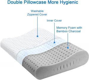 Eco-friendly top quality memory foam pillow bamboo