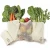 Import Eco organic cotton mesh produce bag with drawstring for grocery shopping fruit vegetable from China