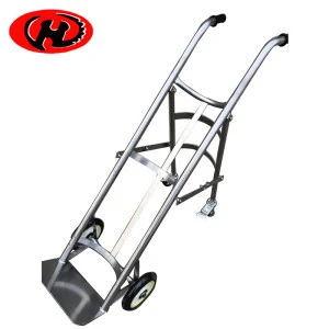 Economical gas bottle lift hand truck four-wheeled liquid cylinder cart lab  trolley